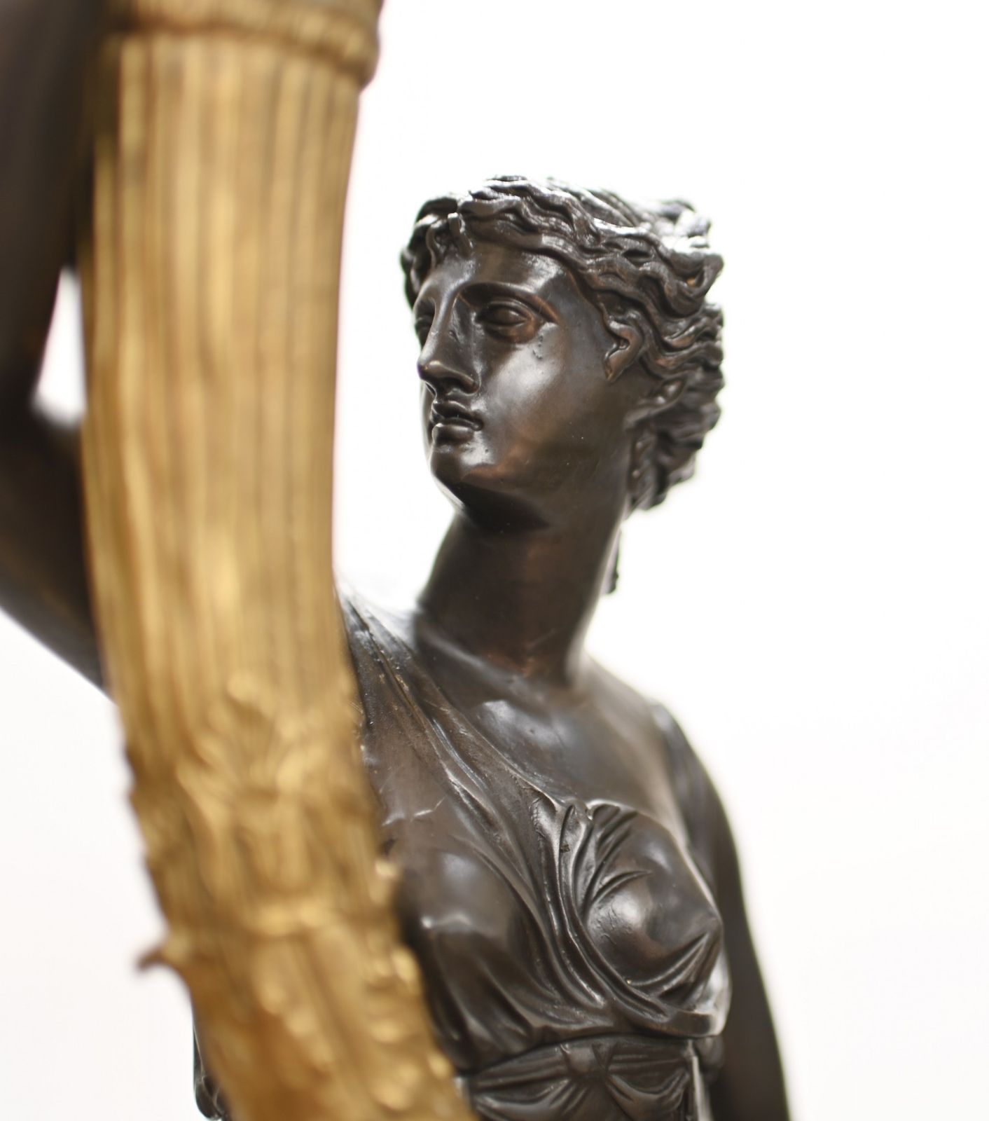 photo vintage Pair Bronze Maiden Candelabras Clodion Ormolu Classical