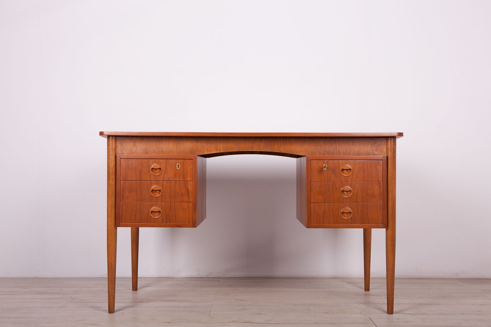 Mid Century Freestanding Teak Desk, 1960s photo for sale