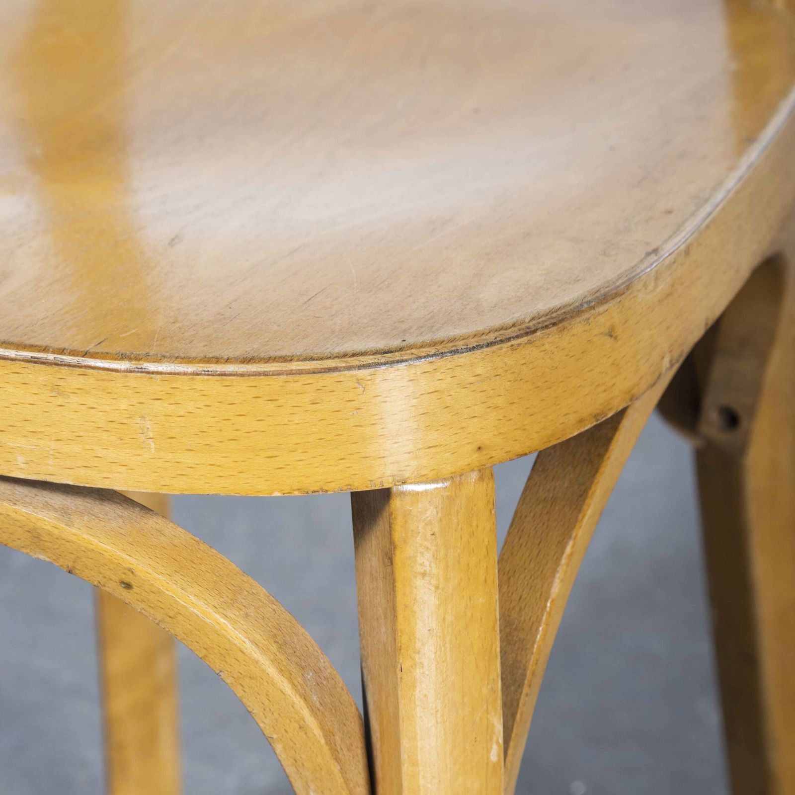 1950’s French Baumann Blonde Beech Bentwood Dining Chairs – Set Of Six photo Furniture