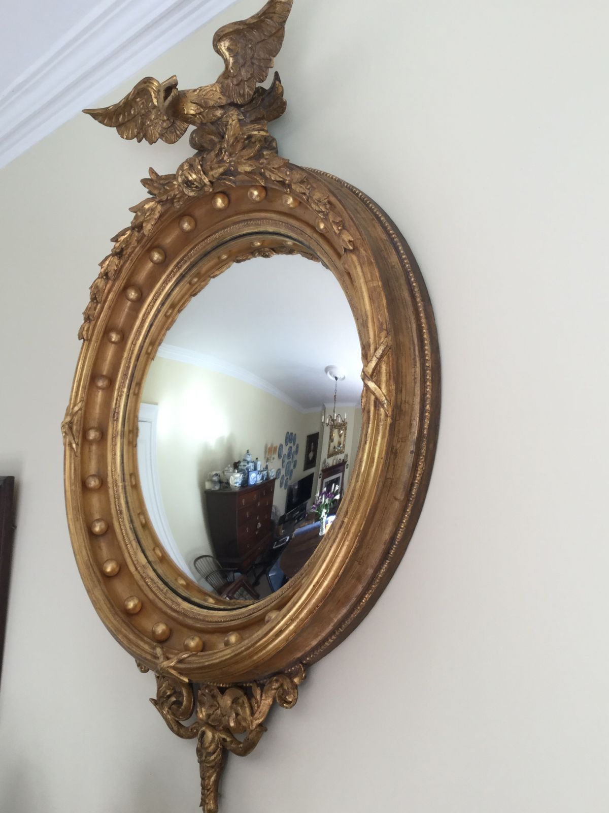 A Stunning 19th Century Convex Mirror photo Home Decor