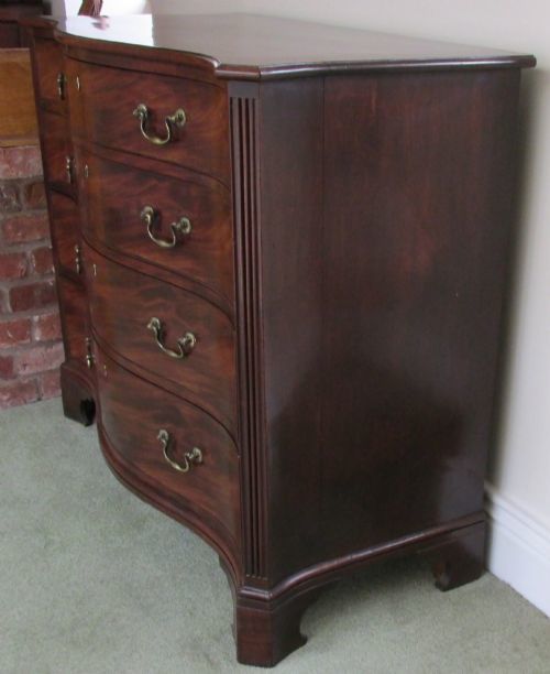 Fine Serpentine Mahogany Chest Of Drawers photo for sale