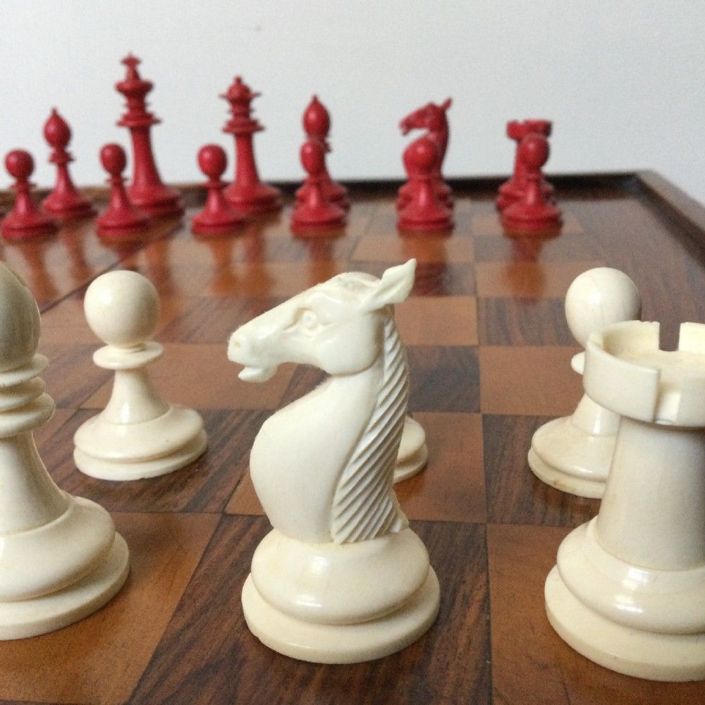 Chess Sets, 1800s, Oak, Antique photo Home Decor