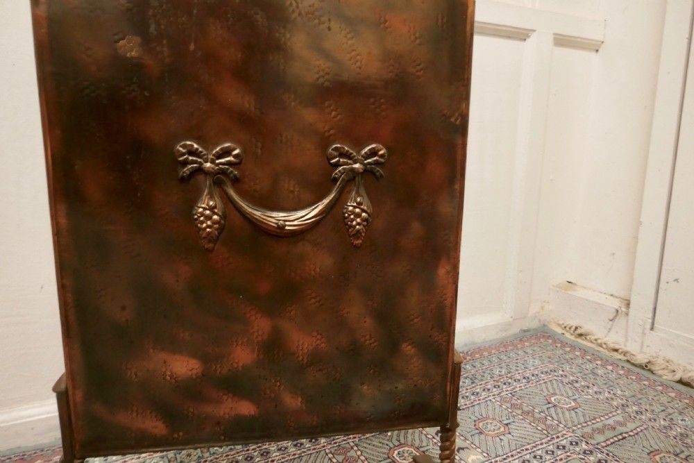 Arts And Crafts Decorative Copper Finish Fire Screen photo furniture