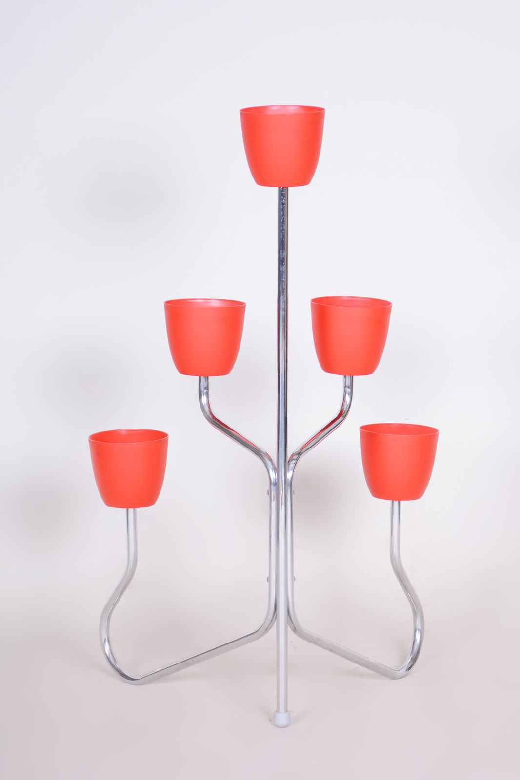 Czech Bauhaus Chrome Flower Stand Made Out Of Chrome Plated Steel, 1950s photo furniture