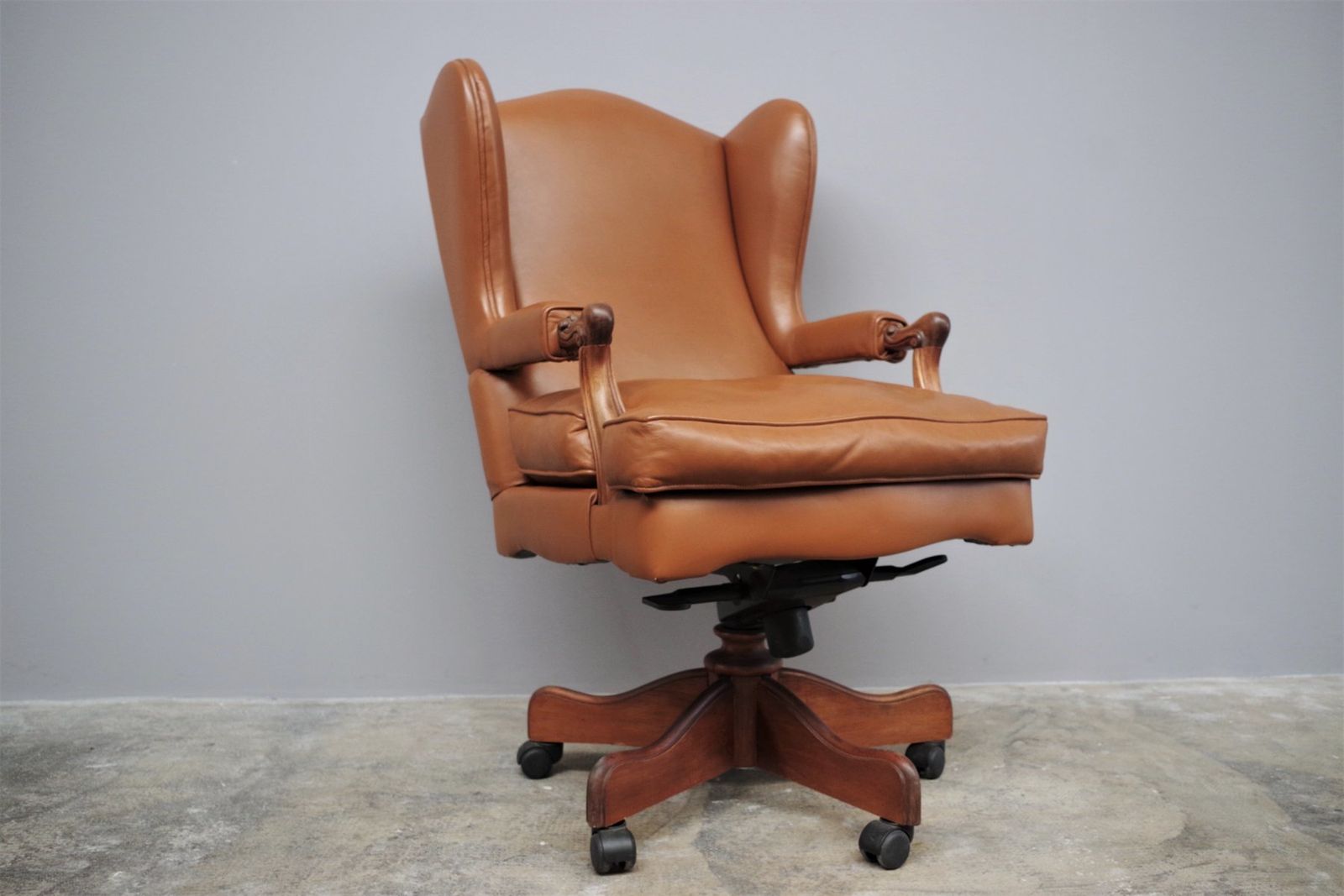 Leather Office Reclining And Height Adjustable Chair From Fior, 1980s