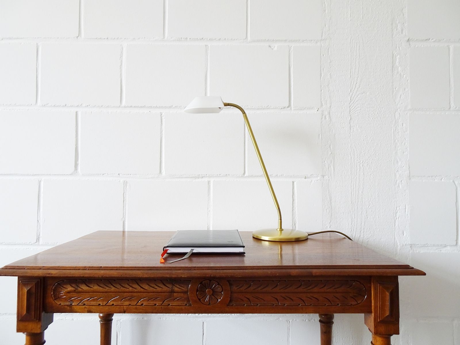 Table Lamp By Bankamp Leuchten Made Of Brass And Frosted Glass photo for sale