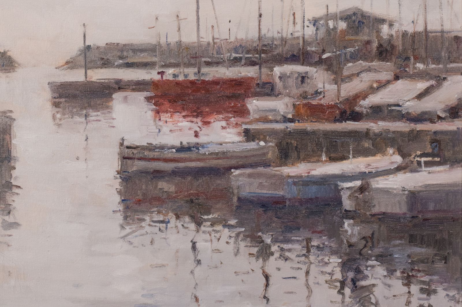 Post Impressionistisch Havenlandschap Met Vissersbootjes photo for sale