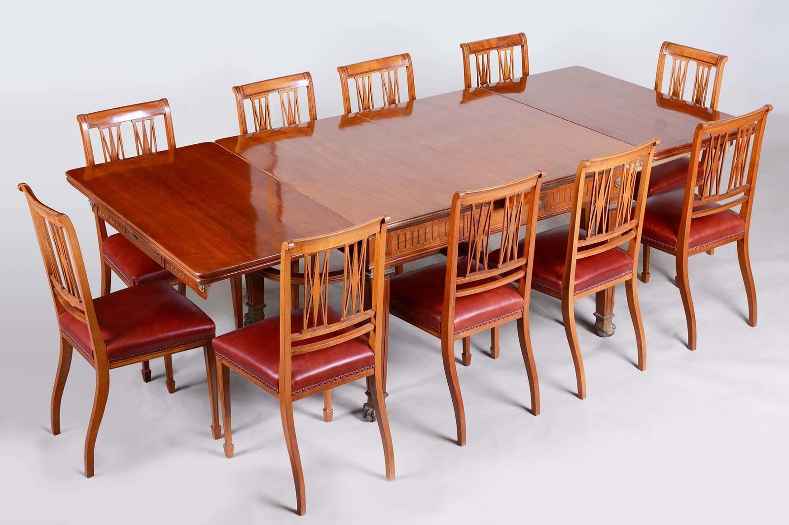 photo for sale 19th Century Extendable Table, Made In France, Fully Restored Mahogany. Empire