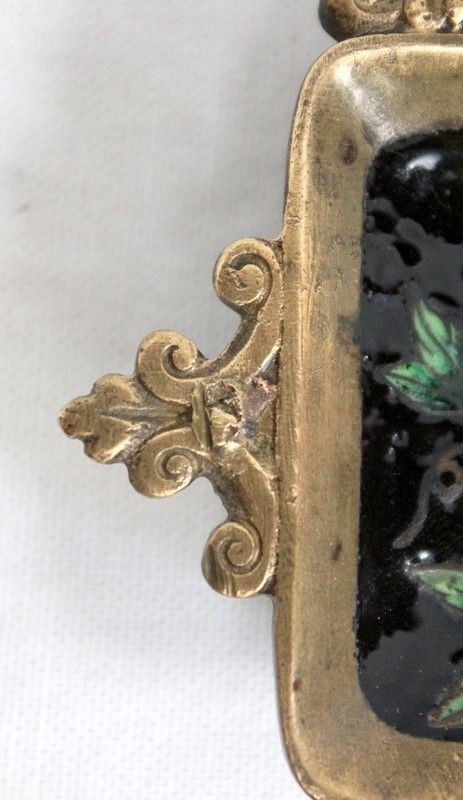 photo furniture Small Inkwell In Bronze And Enamels, Napoleon III Period   19th Century