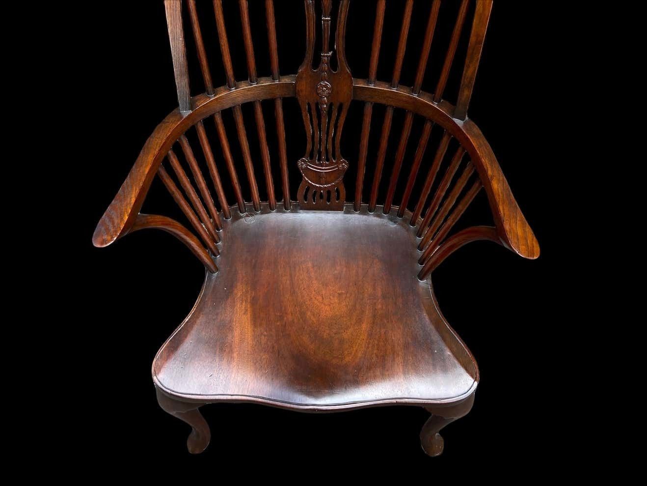 George III Style Carved Mahogany Windsor Armchair In The Hepplewhite Style photo Furniture
