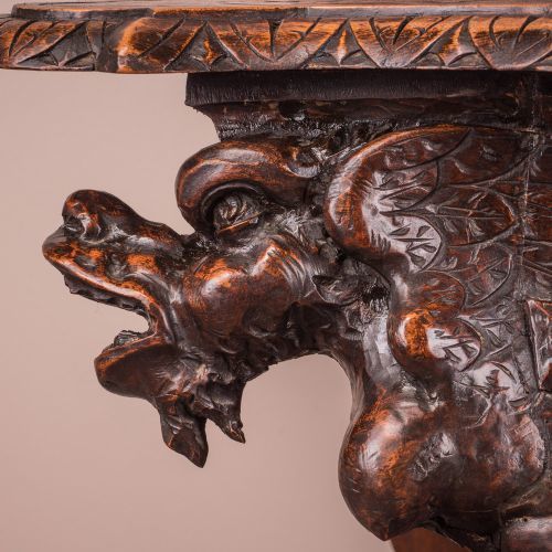 photo for sale Italian Renaissance Revival Walnut Hall Bench