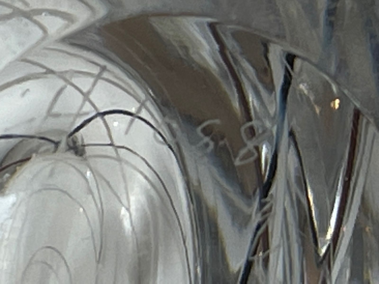 photo for sale Vicke Lindstrand For Kosta In The 1950s. Vase With White, Black And Red Thread