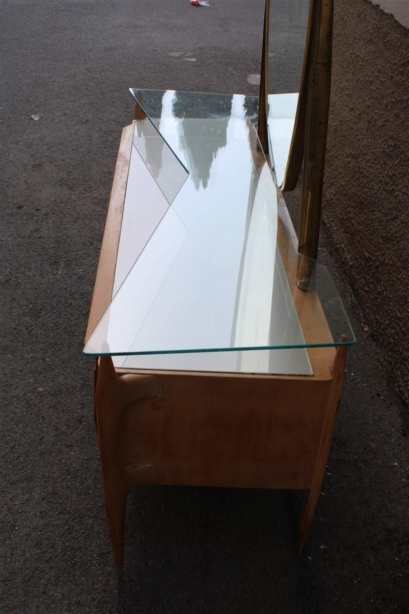 Silvio Cavatorta Chest Of Drawers In Maple With Mirror And Brass Mid Century photo buy