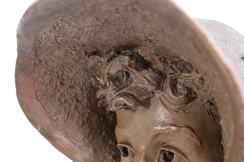 Important Bust Of A Woman In Terracotta, Signed A. Blanc   Period 1900 photo buy