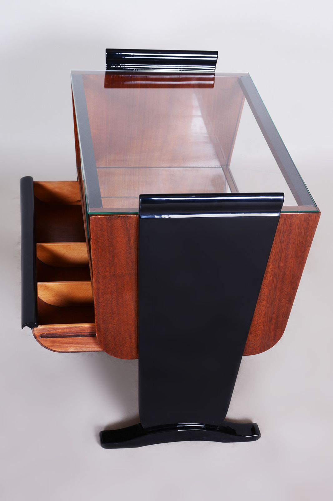 Halabala Designed Small Table Made By Up Závody In Czechia, 1930s. Restored To High Gloss photo for sale