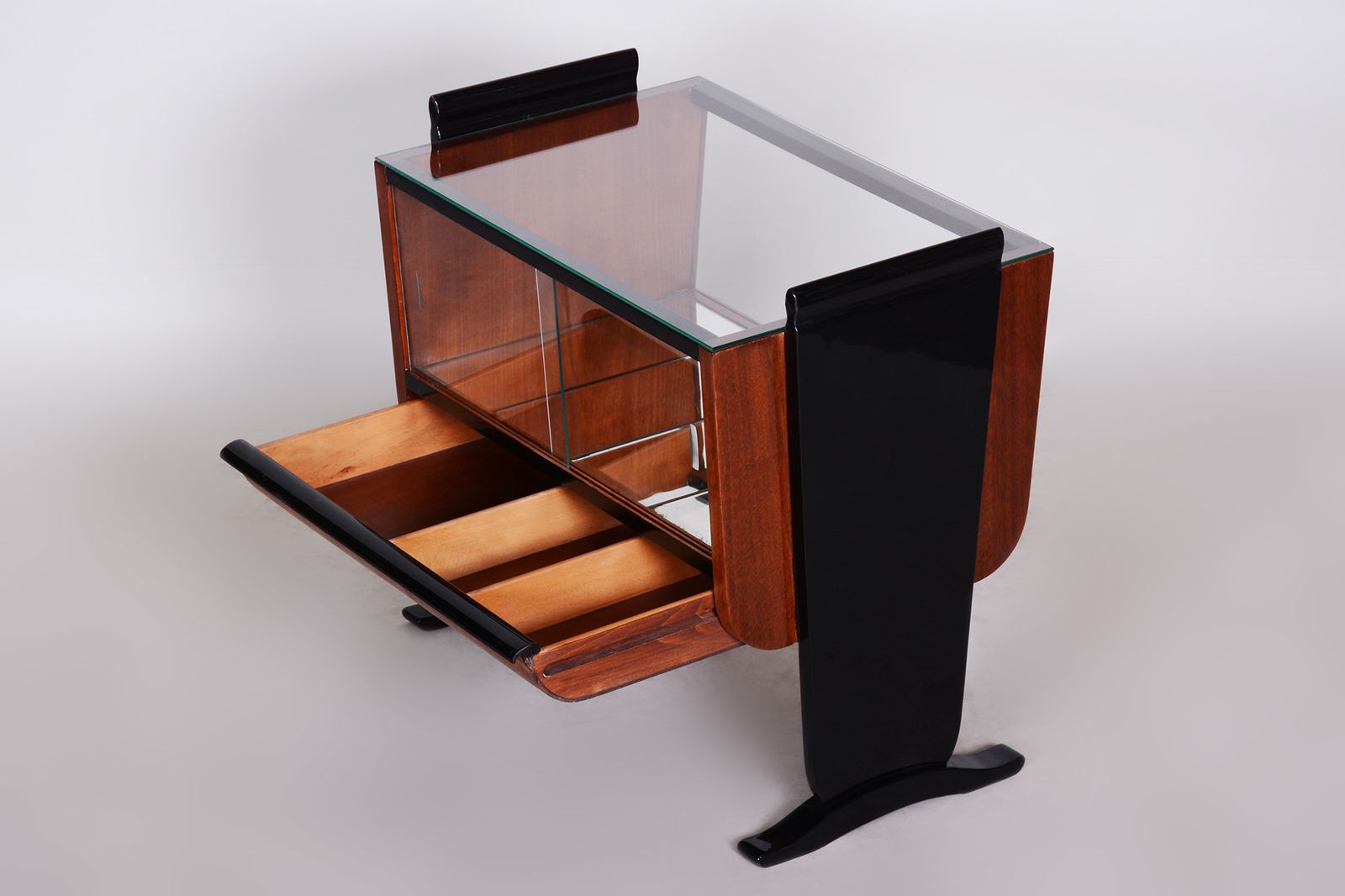 Halabala Designed Small Table Made By Up Závody In Czechia, 1930s. Restored To High Gloss photo vinterior