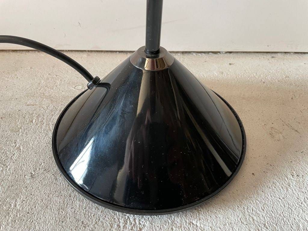 Italian Modern Conical Glass And Black Metal Floor Lamp, 1970s, Italy photo buy