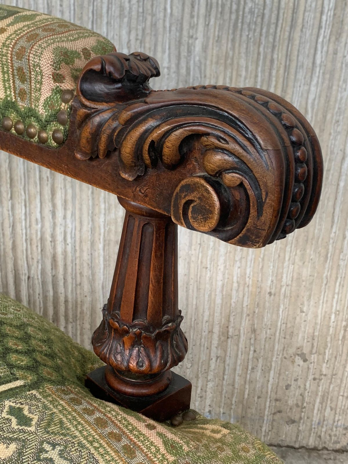 3378.0 Louis XVI Style Spanish Pair Of Carved Walnut Armchairs, 1900s photo