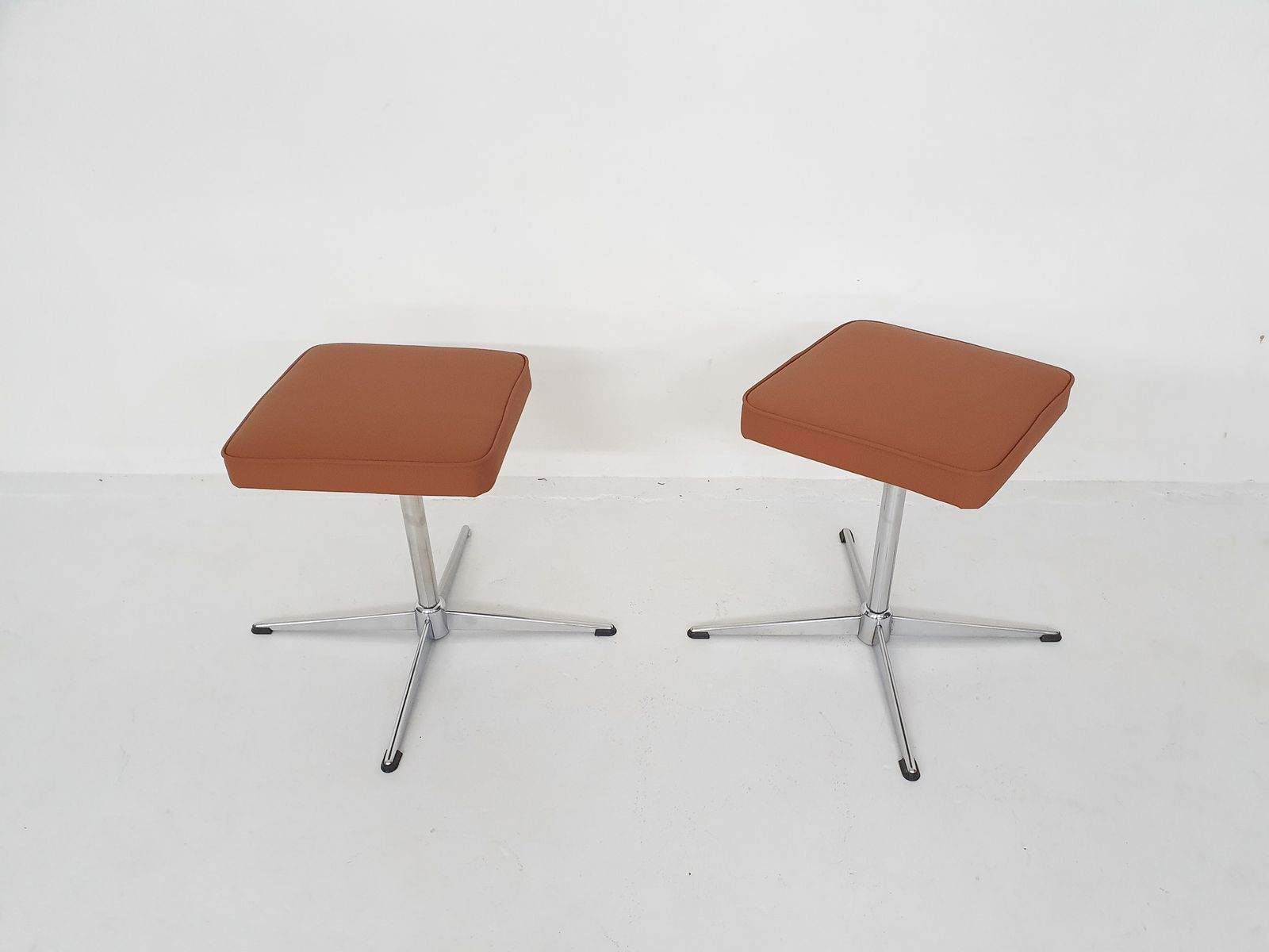 Set Of Two Mid Century Swivel Stools, Attrb. Brabantia, The Netherlands photo furniture