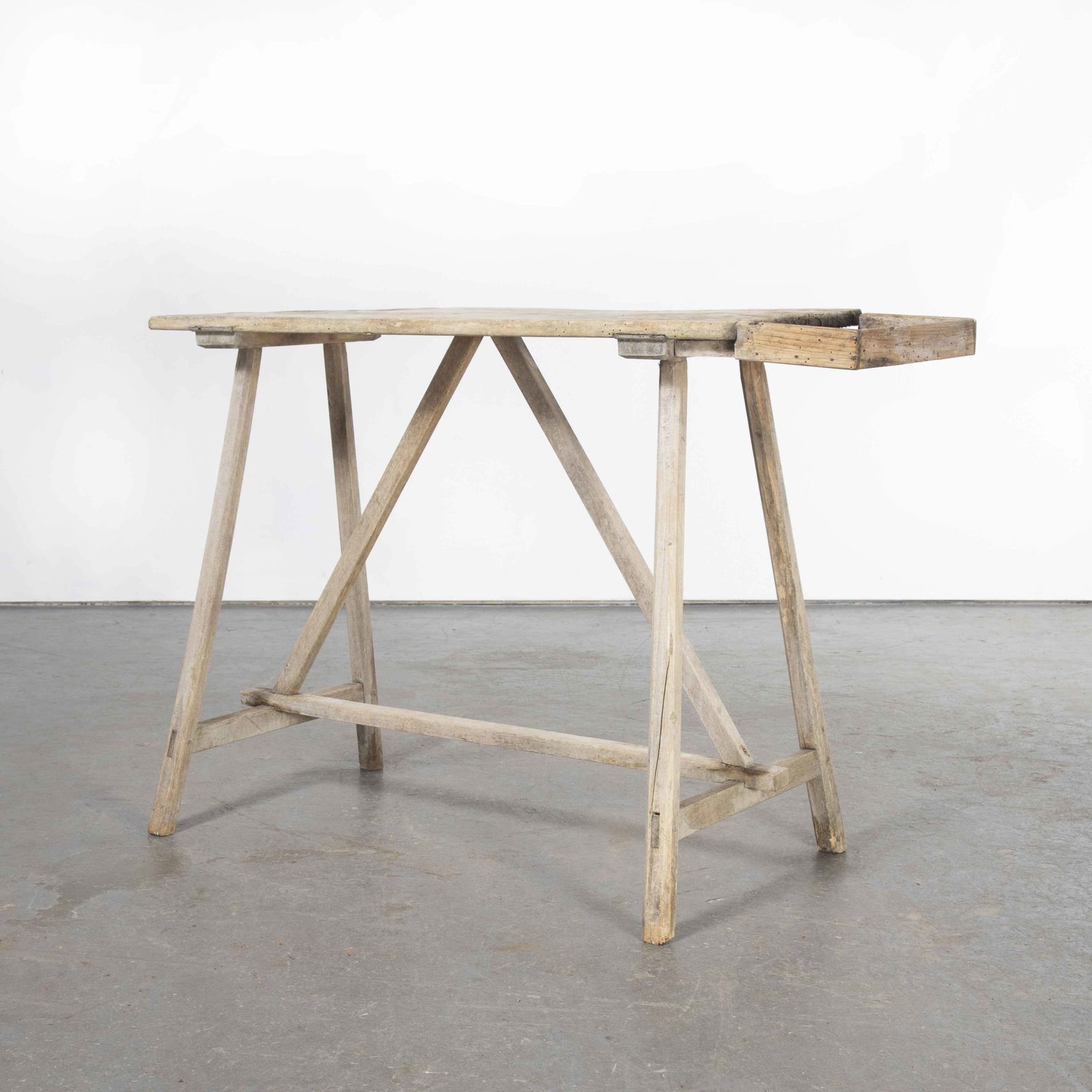 19th Century Original French Washing Table Scrubbed And Bleached Top And Rack photo buy