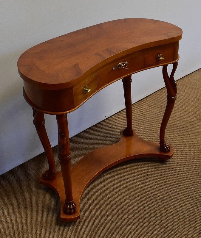 Small Kidney Dressing Table And Its Cherrywood Armchair   1950s photo 2166.09