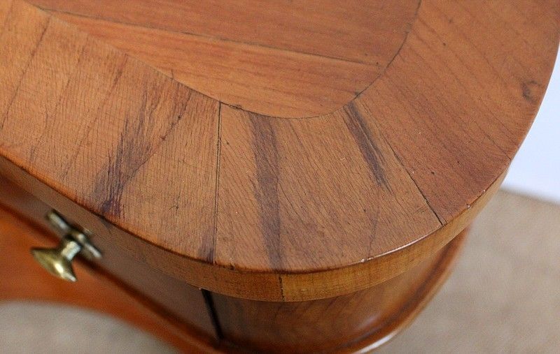 Small Kidney Dressing Table And Its Cherrywood Armchair   1950s photo vintage