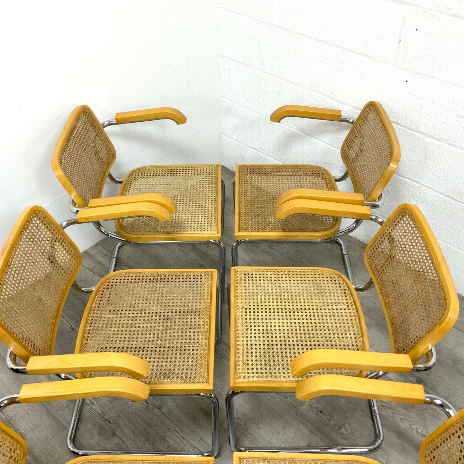 2100.0 Set Of 6 Vintage Mid Century Marcel Breuer Italian Made Cesca Chairs By Habitat photo