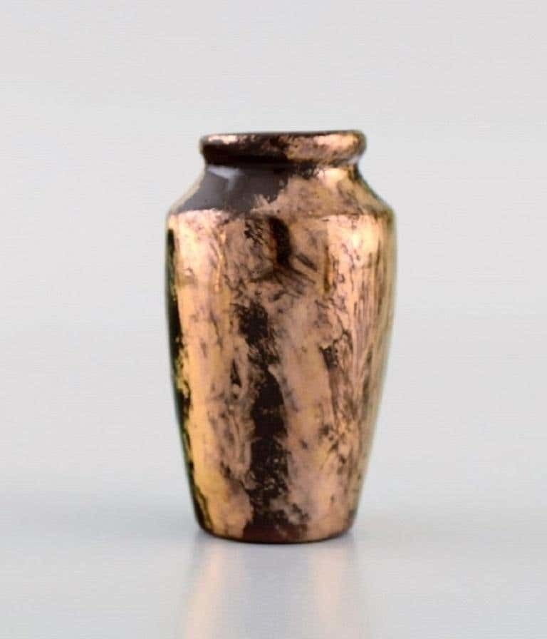 Bayeux, France, Two Miniature Vases In Hand Painted Glazed Ceramics photo for sale