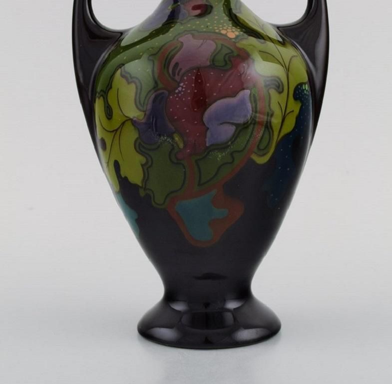 Regina, Holland, Antique Art Nouveau Vase With Hand Painted Flowers And Foliage photo for sale
