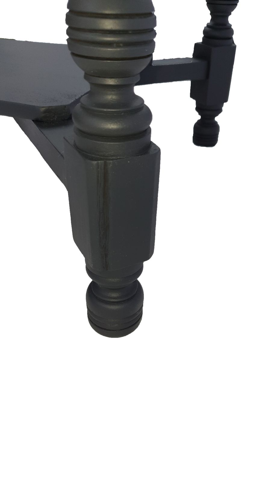 300.0 Edwardian Octagonal Mahogany And Black End Hall Lamp Occasional Table With Turned Legs photo