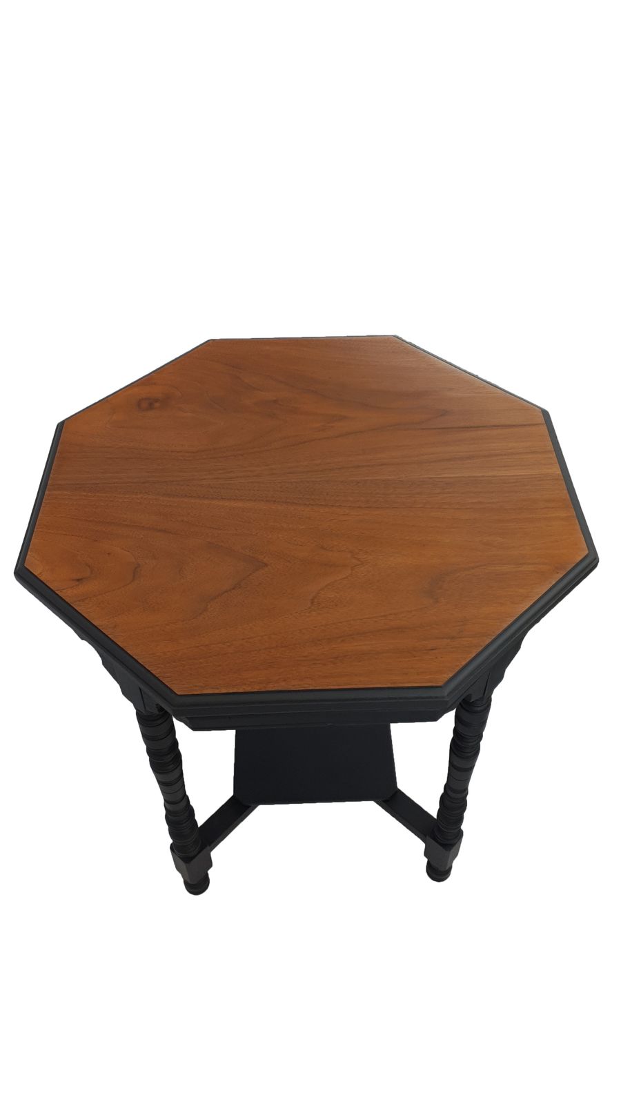 Edwardian Octagonal Mahogany And Black End Hall Lamp Occasional Table With Turned Legs photo 300.0