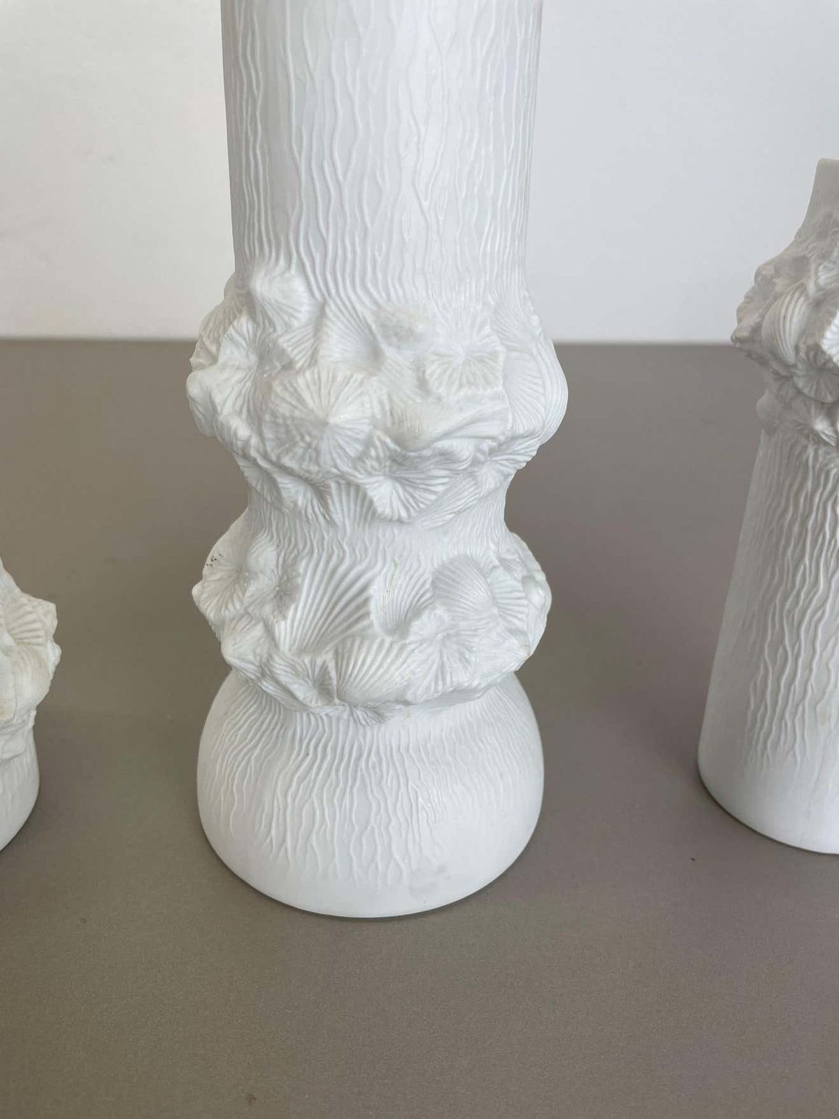 photo furniture Set Of 3 Original Op Art Biscuit Porcelain Vases By Ak Kaiser, Germany, 1970s