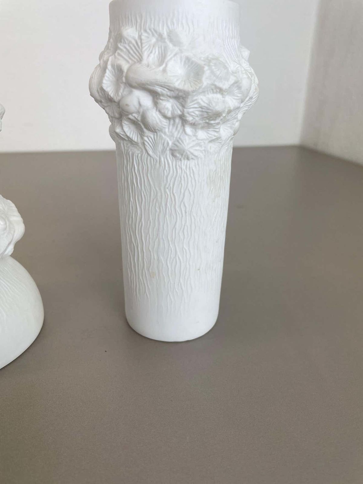484.0 Set Of 3 Original Op Art Biscuit Porcelain Vases By Ak Kaiser, Germany, 1970s photo