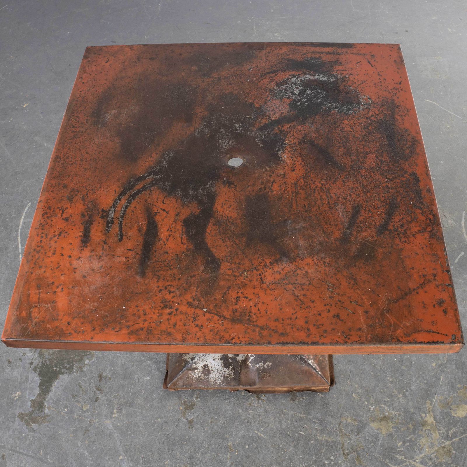 1950’s Original French Tolix Outdoor Dining Table – Four Column Base (1116.2) photo 575.0