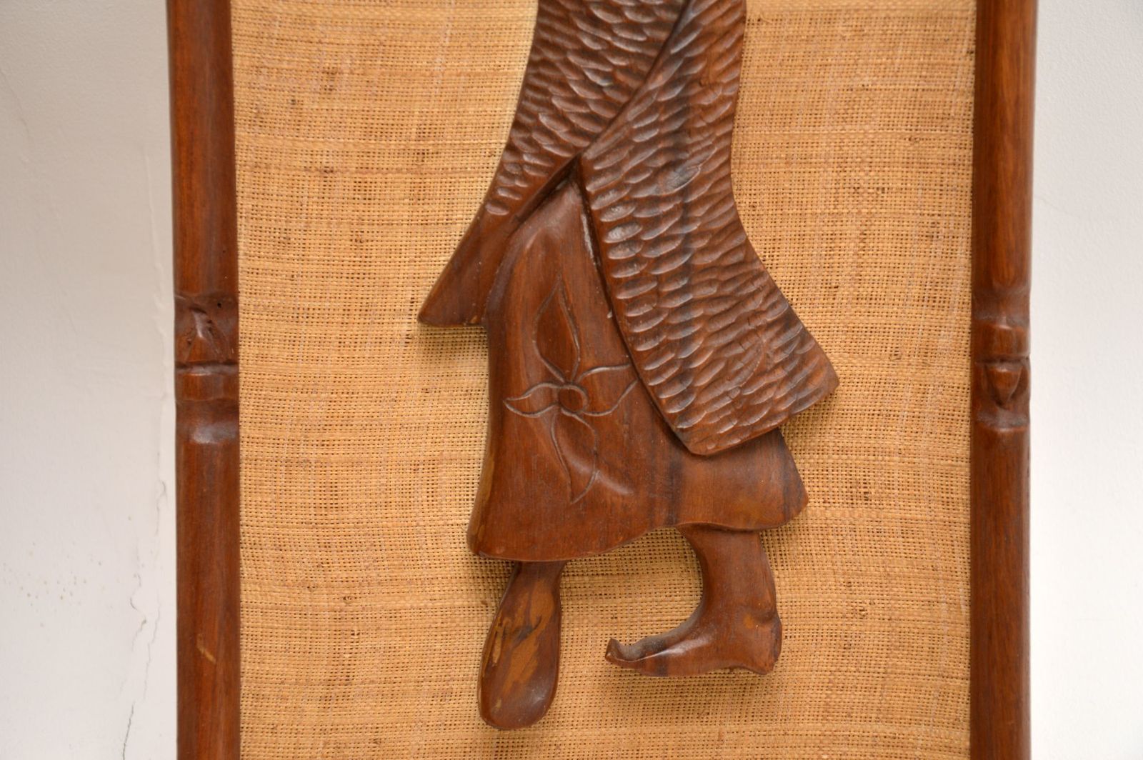 photo for sale 1960's Pair Of Carved Walnut Decorative Reliefs Wall Art