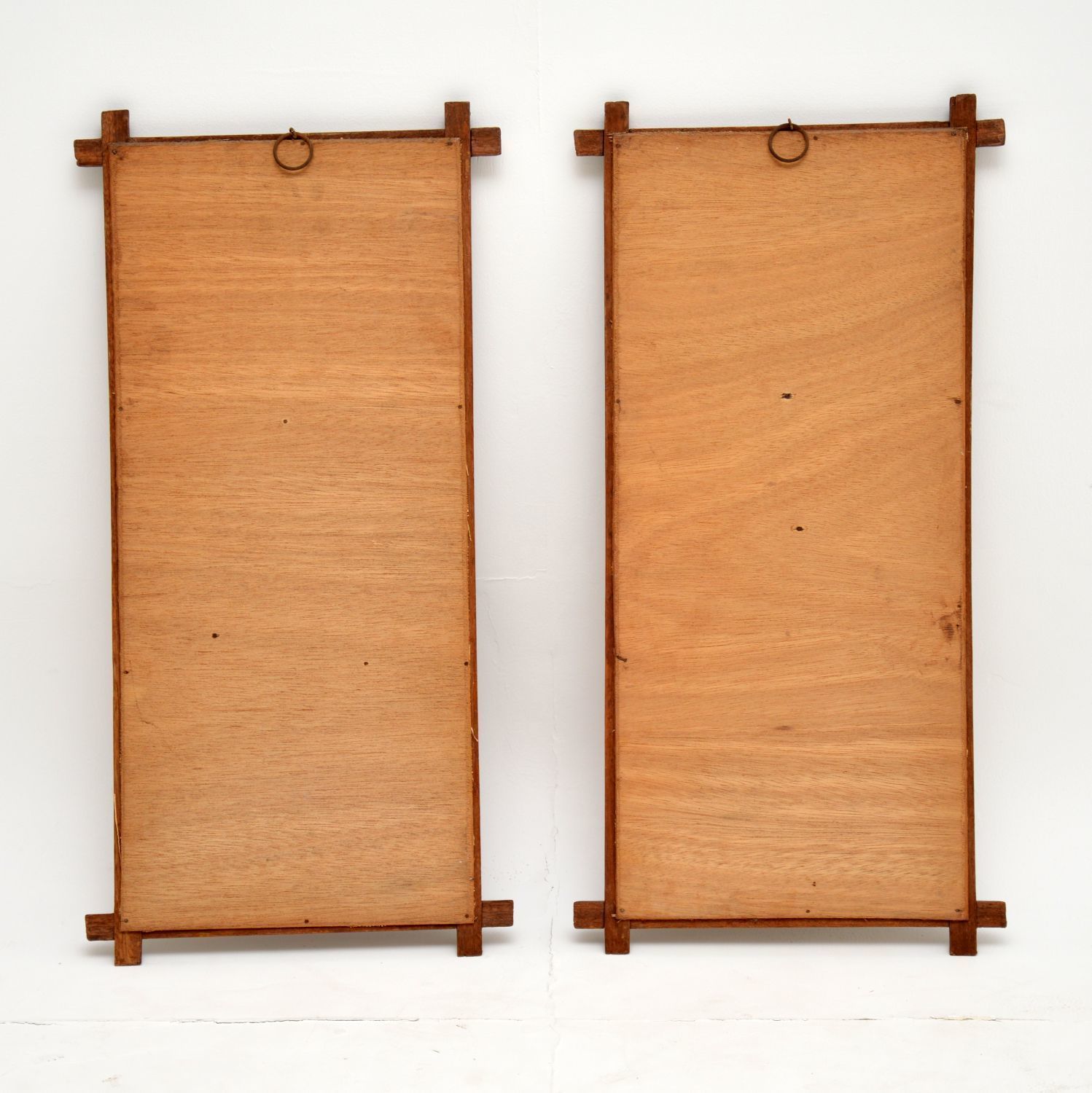 Art 1960's Pair Of Carved Walnut Decorative Reliefs Wall Art photo