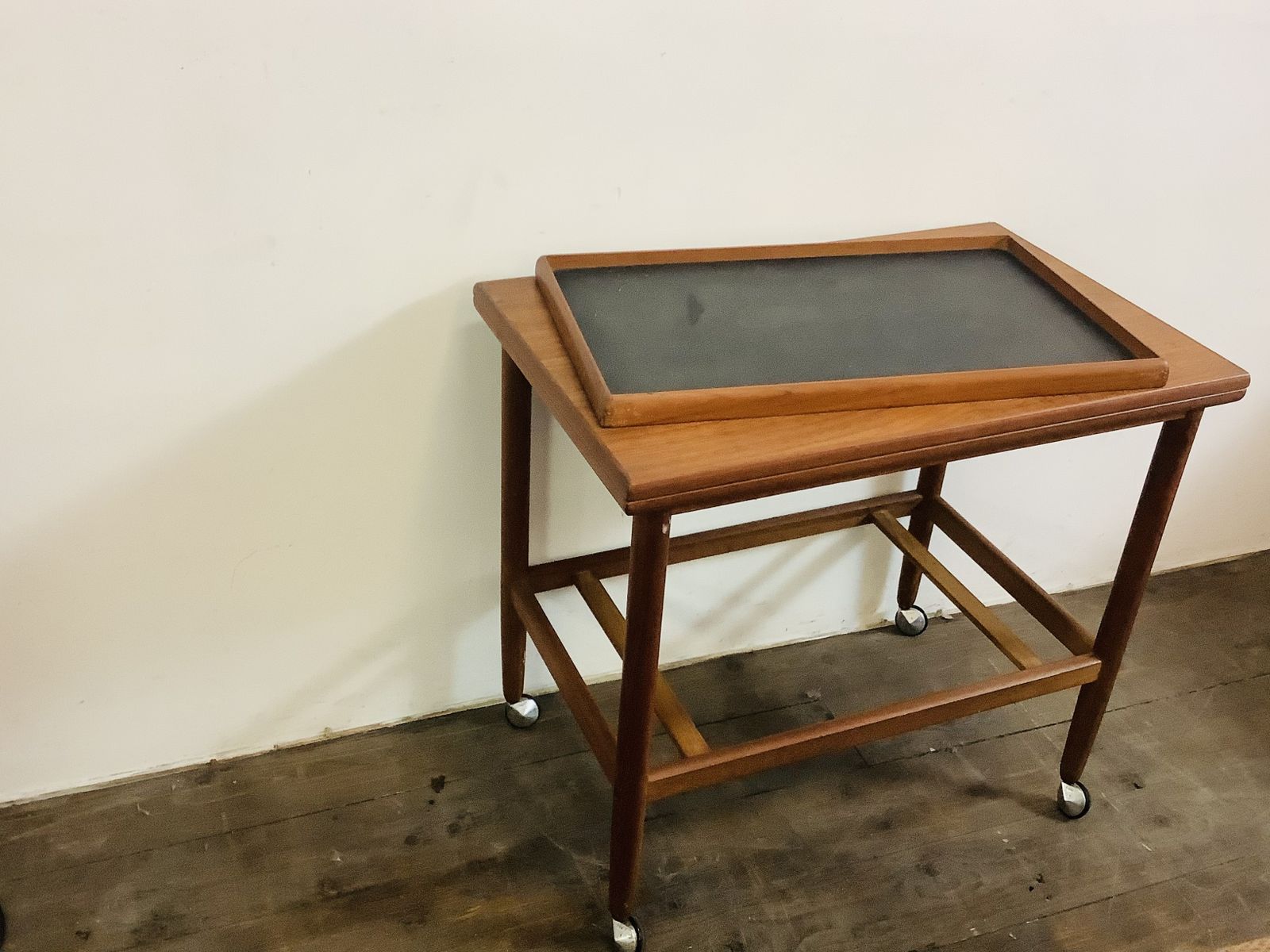 Teak Bar Trolley By Grete Jalk For Poul Jeppesens Møbelfabrik, 1960s photo Furniture
