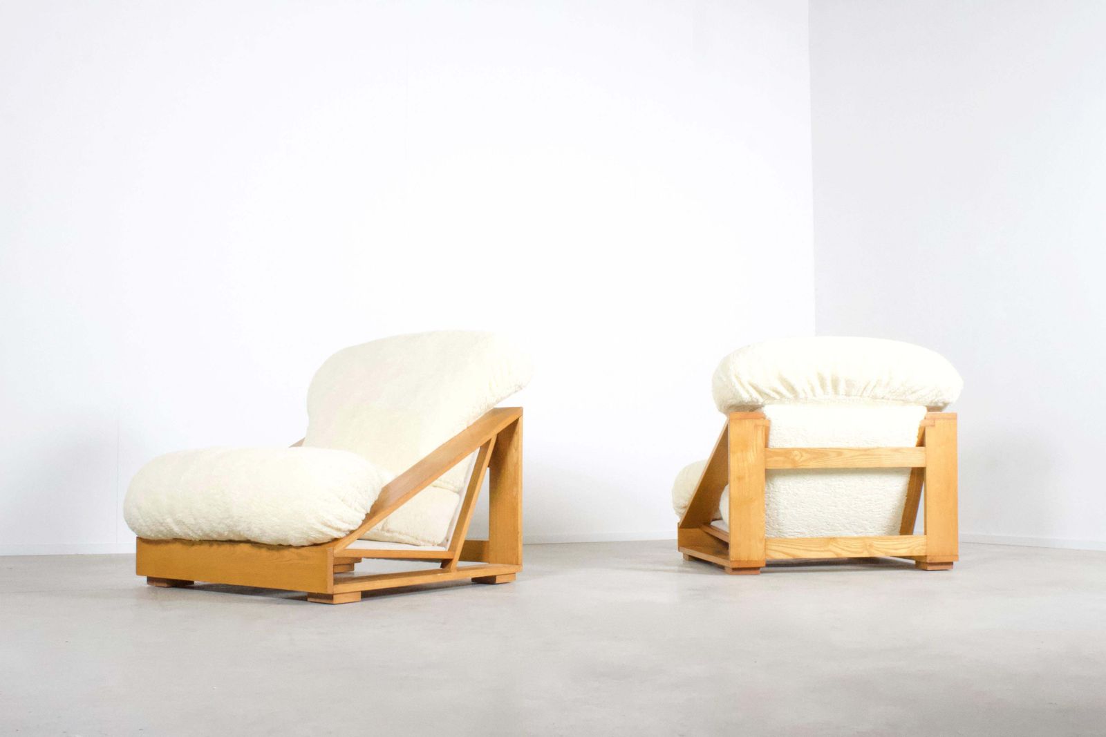 Pine And Teddy Lounge Chairs By Renato Toso And Roberto Pamio For Stilwood, 1970