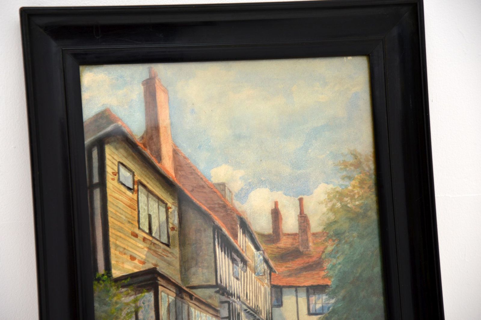 Antique Watercolour Painting Of The Mermaid Inn, Rye By Annie L. Lee photo for sale