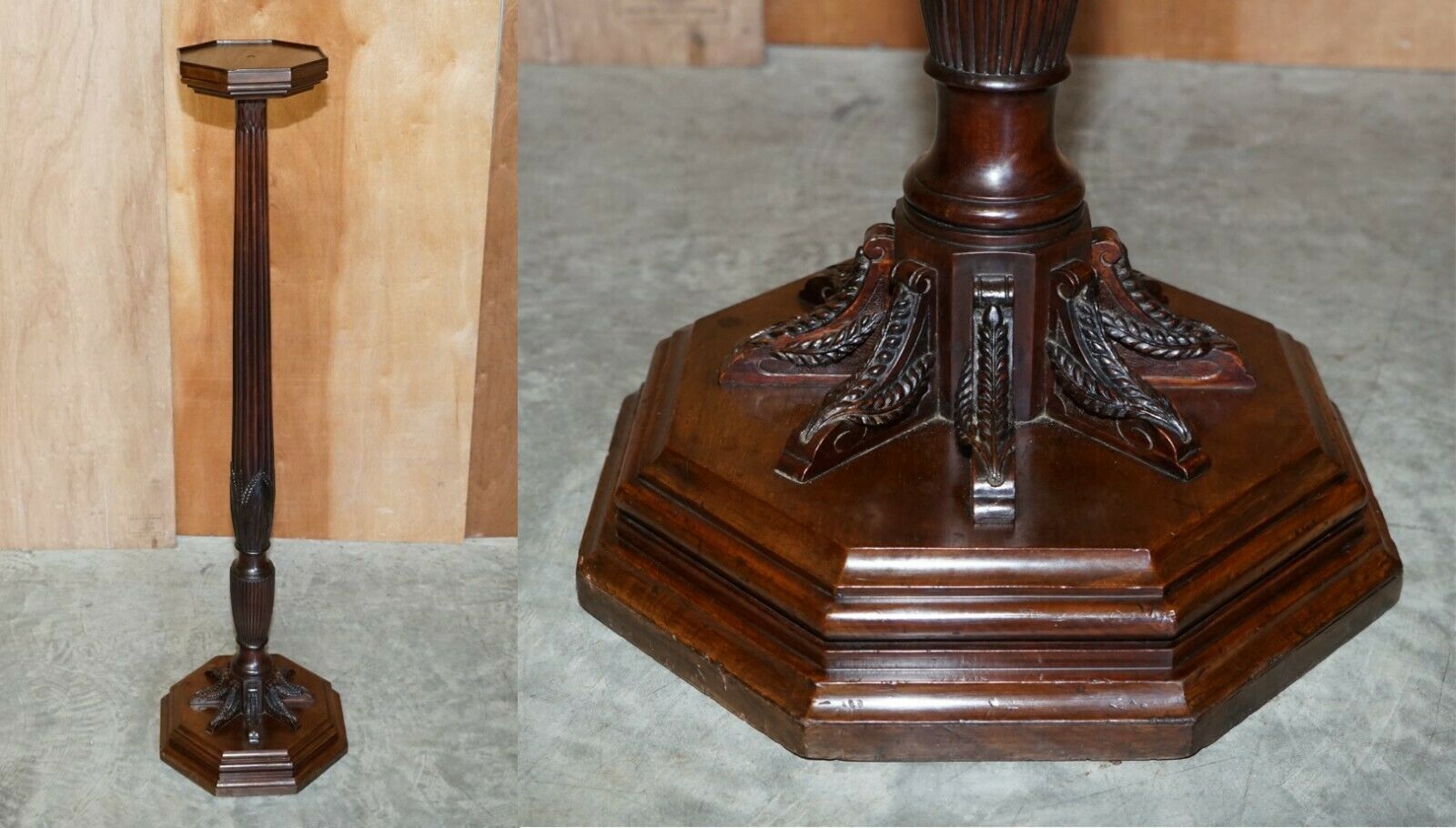 Stunning Antique Victorian Mahogany Hand Carved Jardiniere Plant Stand Pedestal