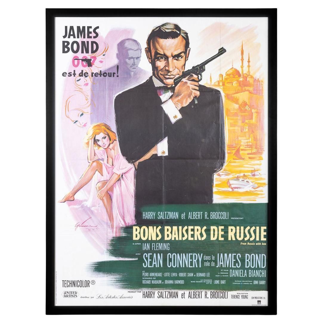 Original French Re Release James Bond 007 'From Russia With Love' Poster C.1970s