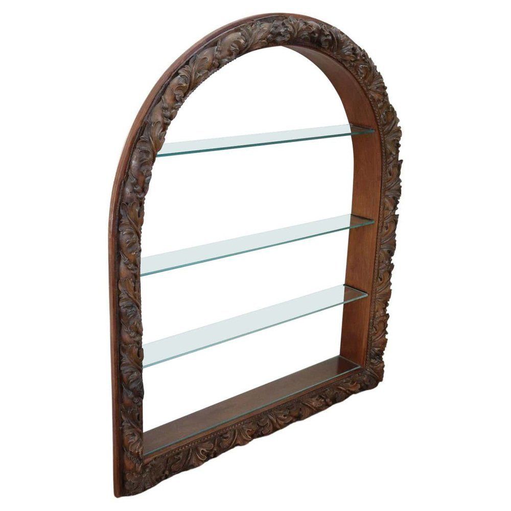 Antique Shelves With Carved Walnut Frame, 1850s