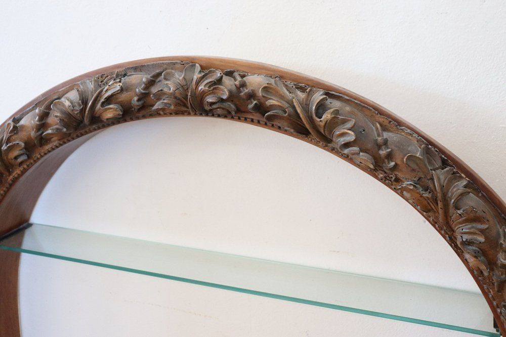 Antique Shelves With Carved Walnut Frame, 1850s photo vinterior