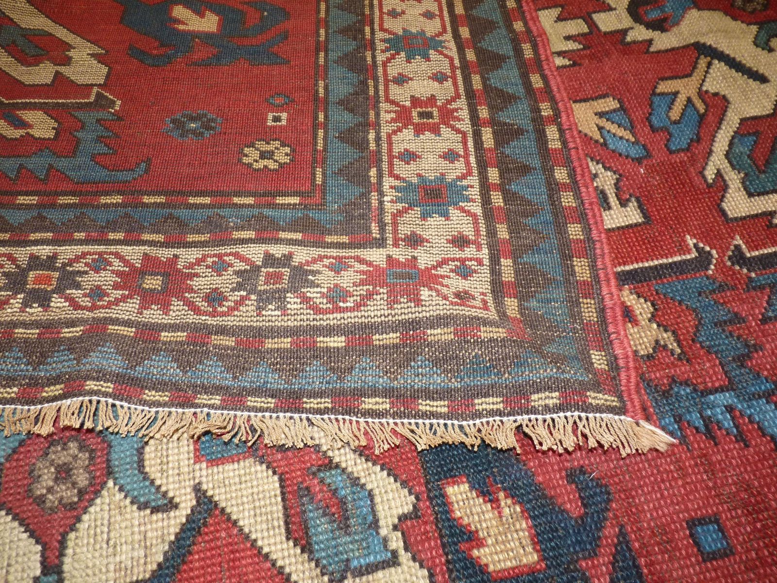 Antique Caucasian Eagle Kazak Rug 323 X 136 Cm (10'7" X 4'6") photo buy