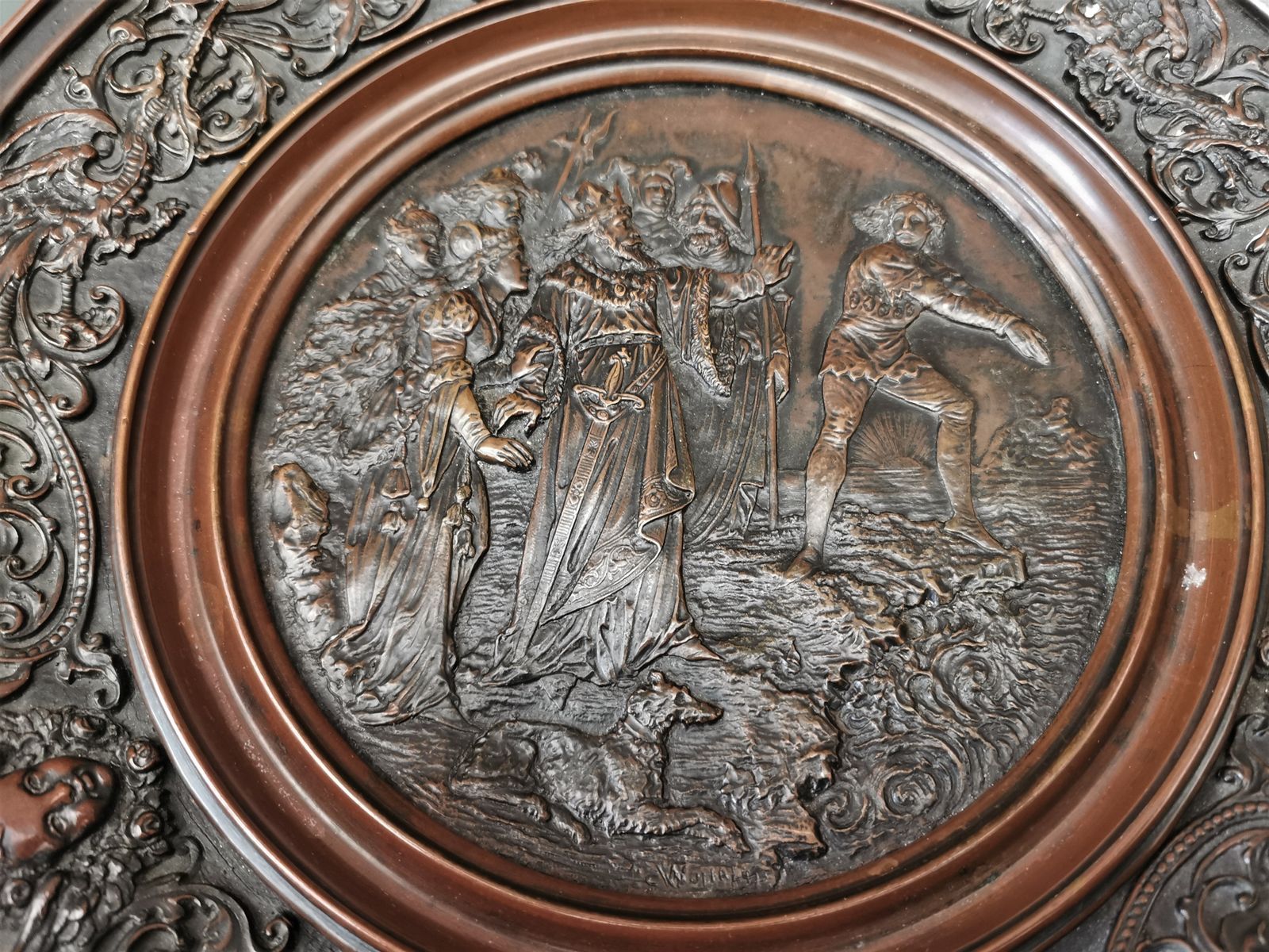 Art Union Of London Antique Bronze Engraved Tazza Or Comport photo Home Decor