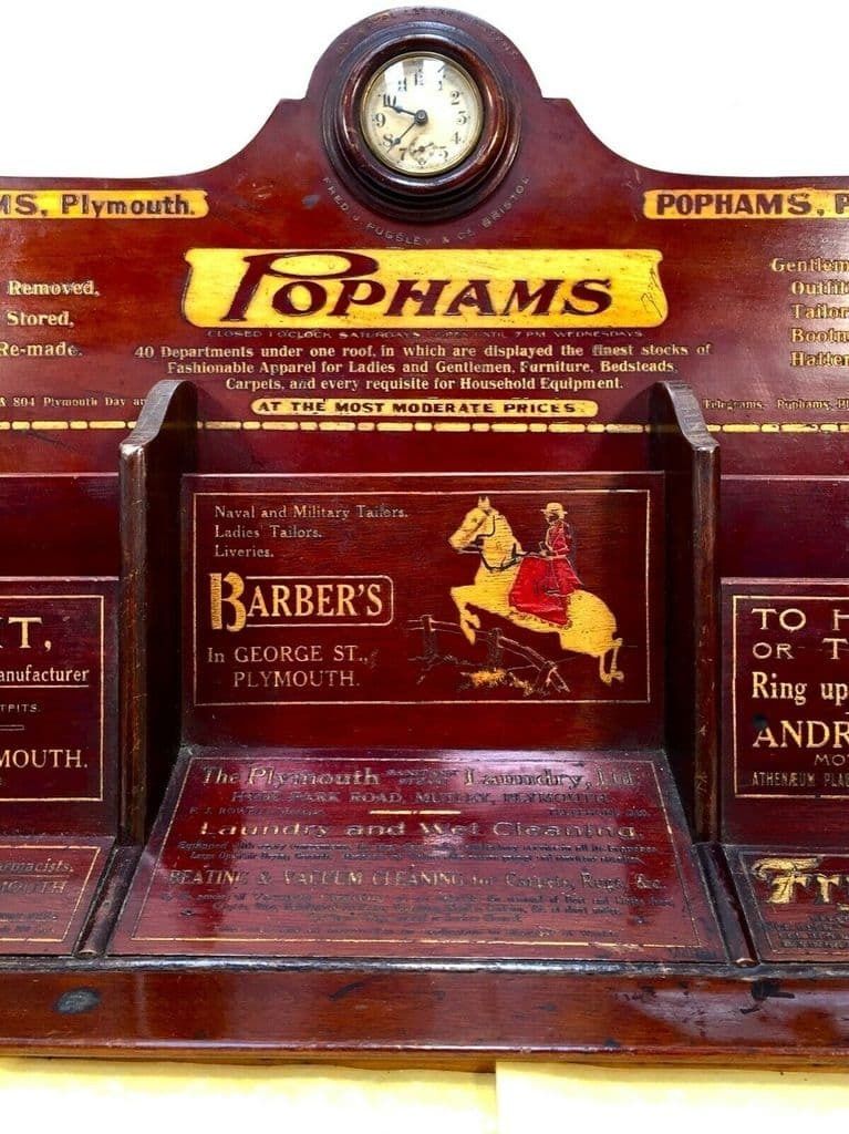 Antique Advertising   Pophams Plymouth Shop Display Sign / Stationary Cabinet photo furniture