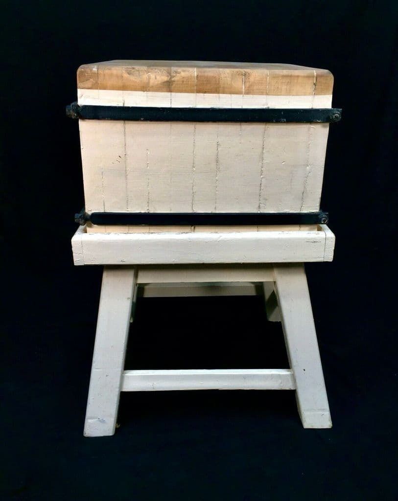 Antique Wooden Butchers Block / Country Kitchen Island / Shop Display / Table photo 659.0