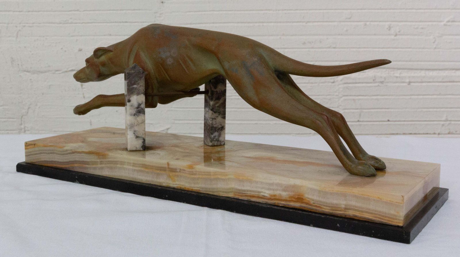 French Art Deco Marble Spelter Greyhound, Circa 1930 photo 700.4