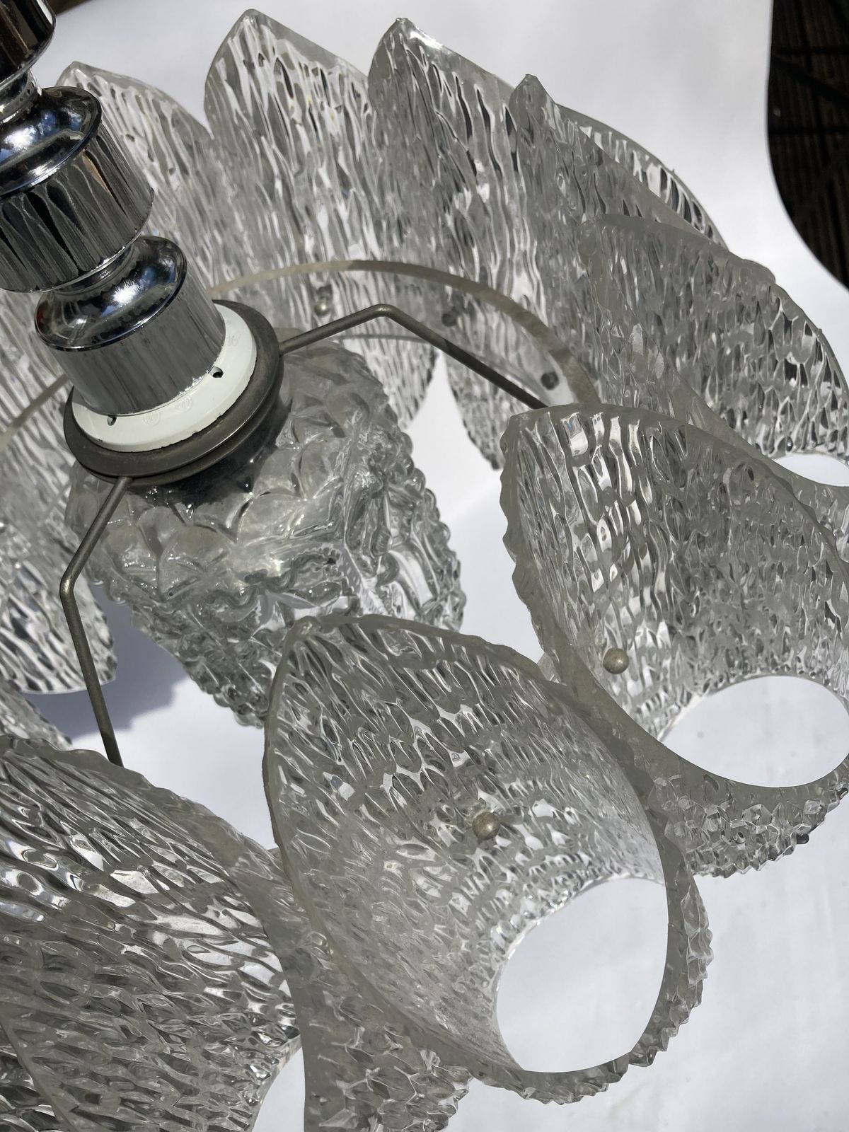 Acrylic Ice Glass Chandelier, Germany 1970s photo buy