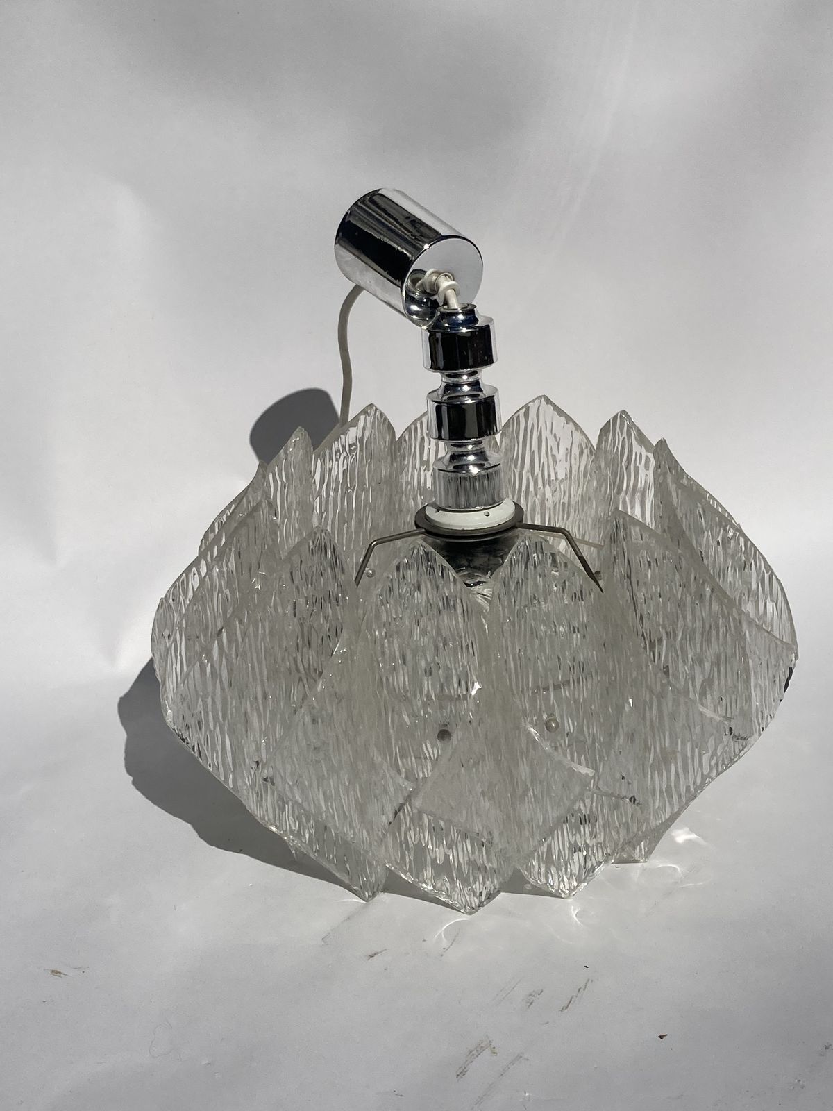 photo for sale Acrylic Ice Glass Chandelier, Germany 1970s